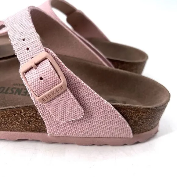 Birkenstock Pink Gizeh Vegan Canvas Thong Sandals