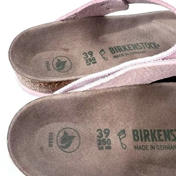 Birkenstock Pink Gizeh Vegan Canvas Thong Sandals