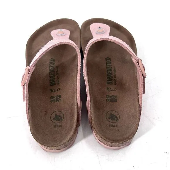 Birkenstock Pink Gizeh Vegan Canvas Thong Sandals