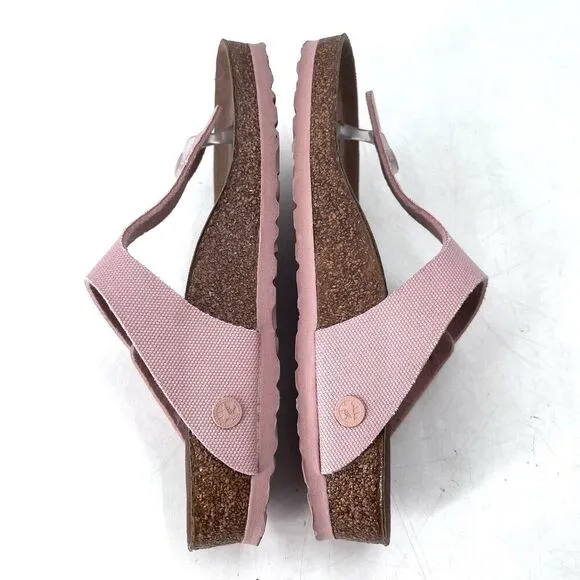 Birkenstock Pink Gizeh Vegan Canvas Thong Sandals