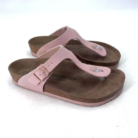 Birkenstock Pink Gizeh Vegan Canvas Thong Sandals