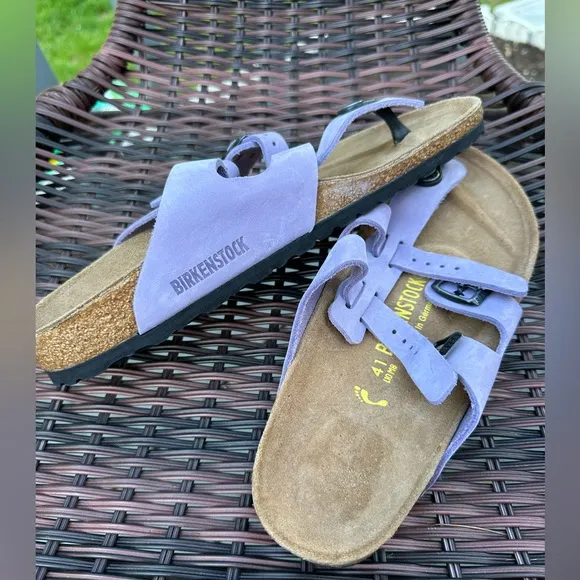 Birkenstock Sparta Gladiator Thong Sandals Lavender Leather EU 41 Womens 10 RARE