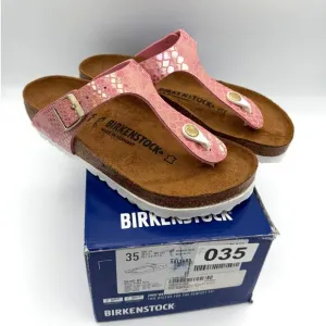 Birkenstock Women's Gizeh Thong Sandals Shiny Snake Rose Size US4 EU35