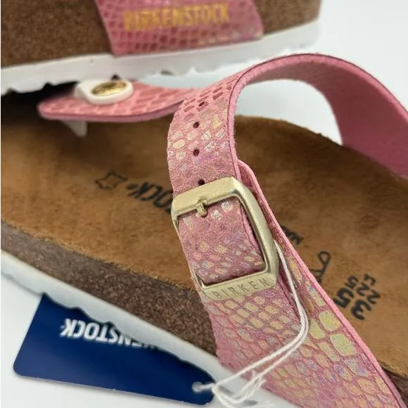 Birkenstock Women's Gizeh Thong Sandals Shiny Snake Rose Size US4 EU35
