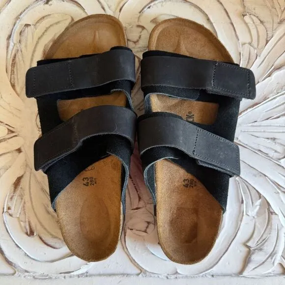 Birkenstock Men's Uji Sandals black suede size 43