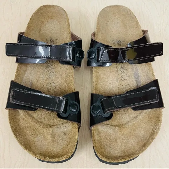 Birkis Madura Sandals Womens 9 Mens 7 40 Dark Brown Patent Leather Birkenstocks