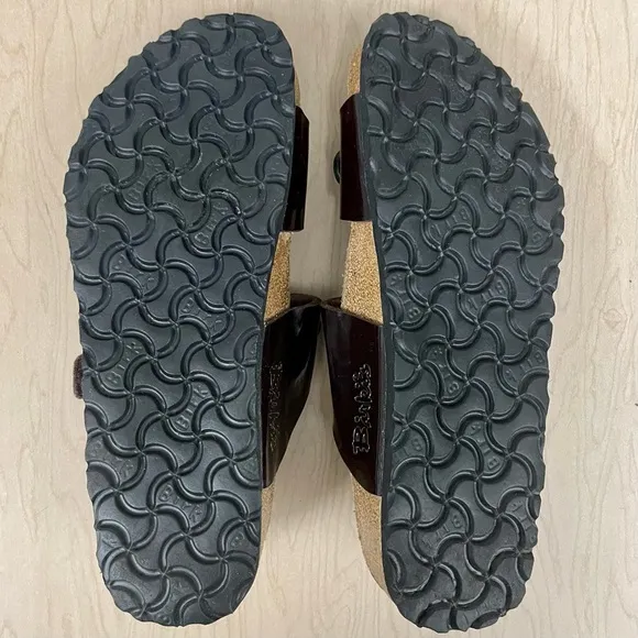 Birkis Madura Sandals Womens 9 Mens 7 40 Dark Brown Patent Leather Birkenstocks