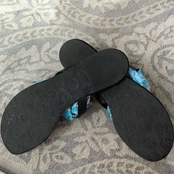 Black Tory Burch Miller Thong Sandals