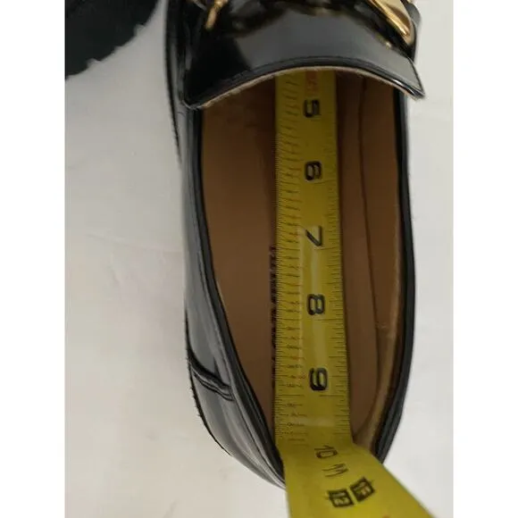 Black Y2K Lug Sole Macneuu Gold Chain Loafers Sz 8-9? See Photos