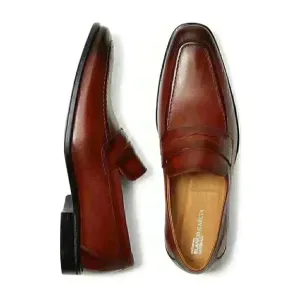 Blanco Garcia Bradon Penny Loafer Whiskey Bronze size 8 M (Hand made) BRAND NEW