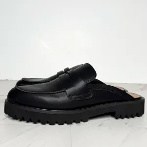 Blondo Florenz Black Leather Lug Loafer Mule 9 1/2 M