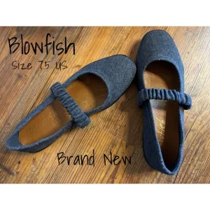 Blowfish Malibu Mary Jane Ballet Flats in Dark Gray Flannel - US 7.5 New