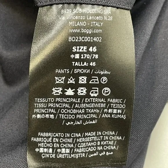 Boggi Men's Wool Dress Pants – Size 46 / US 31 – Navy – Tailored Fit – NWT