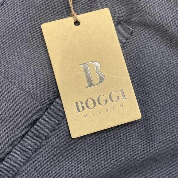 Boggi Men's Wool Dress Pants – Size 46 / US 31 – Navy – Tailored Fit – NWT