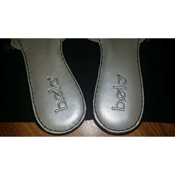 Bolo By Born Patent Thong Sandals Shoes  Black 7 US Bloomingdale's New In Box