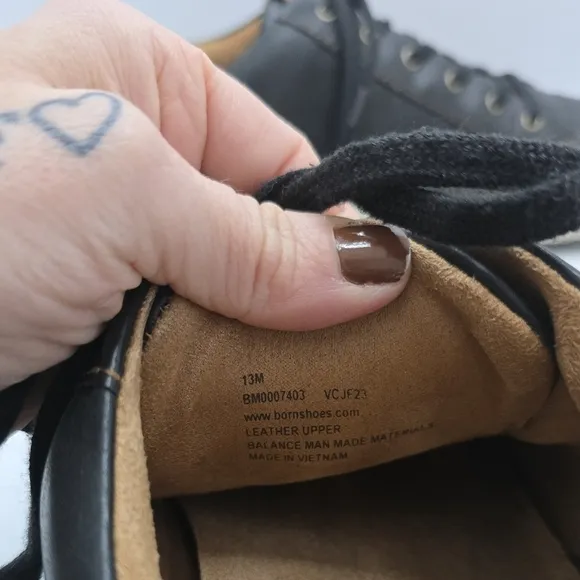 Born | Allegheny black smooth leather casual low-top sneakers | MENS 13