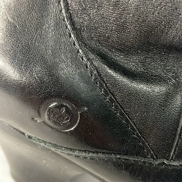 Born Black Leather 2in Heel Knee Boots