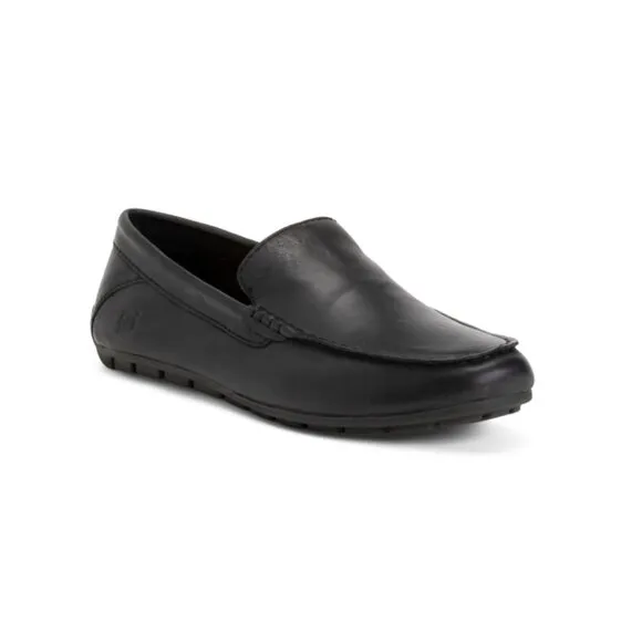 BORN Black Leather Liam Driver Flats