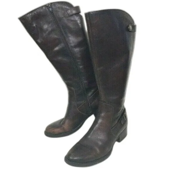 Born Cupra - Women's Size 8(M) - Dark Brown Leather Knee-High Boots - F50506