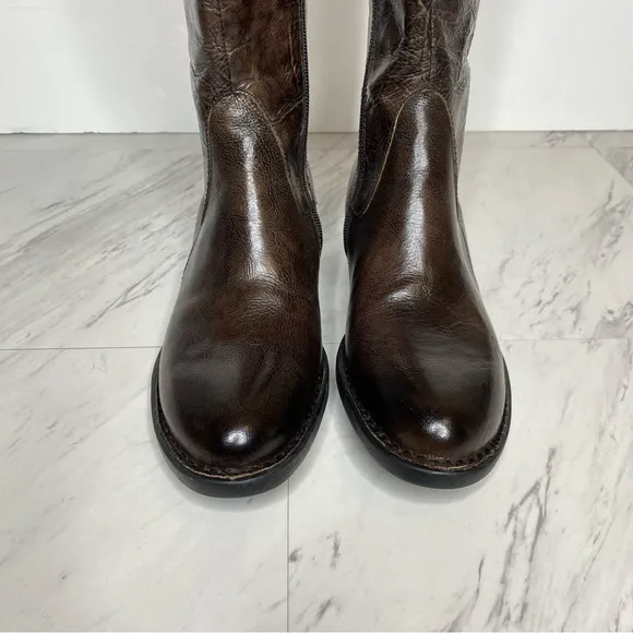 Born Gibb Knee High Wide Calf Brown Leather Boot 7 1/2 M