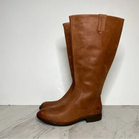 Born Shaunie Brown Leather Wide Calf Riding Boot 6M