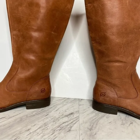 Born Shaunie Brown Leather Wide Calf Riding Boot 6M