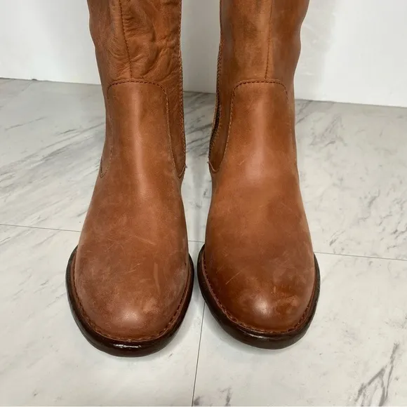 Born Shaunie Brown Leather Wide Calf Riding Boot 6M