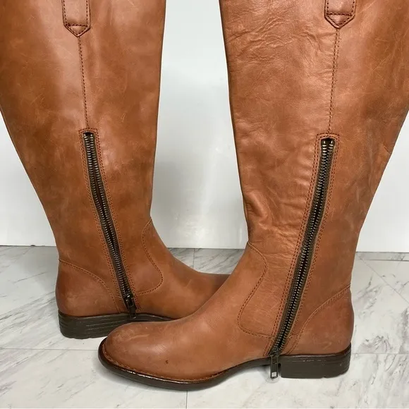 Born Shaunie Brown Leather Wide Calf Riding Boot 6M