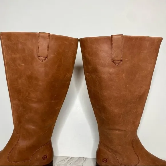 Born Shaunie Brown Leather Wide Calf Riding Boot 6M