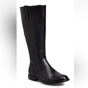 Born Shaunie Leather Tall Riding Black Boots SZ 6.5 NWT