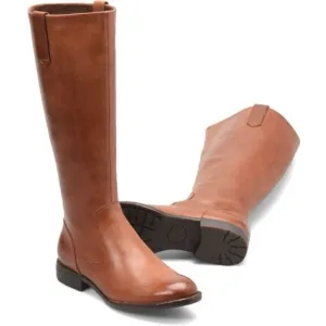Born SHAUNIE Tall Ride Boots Cognac Brown Sz 6M - wide Calf