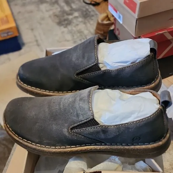 Born Black Slip-On Loafers with Stitched Sole