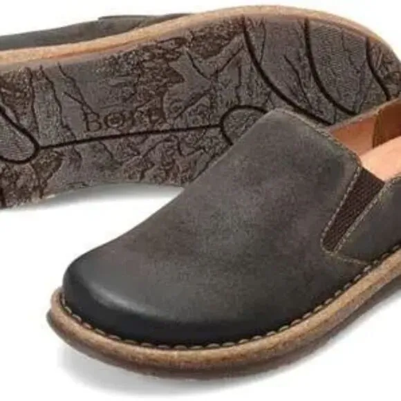 Born Black Slip-On Loafers with Stitched Sole