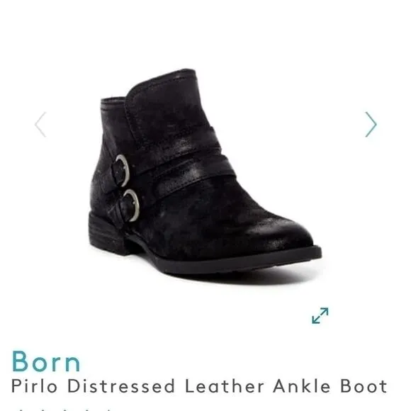 Born Pirlo Distressed Ankle Boots New in Box 5.5