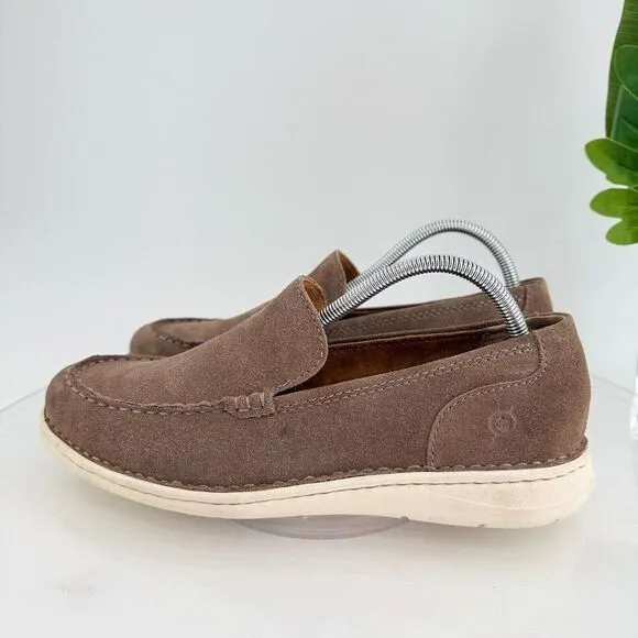 Born Thaton Loafers Brown Suede Leather Slip On Comfy Shoes Size 8 Casual