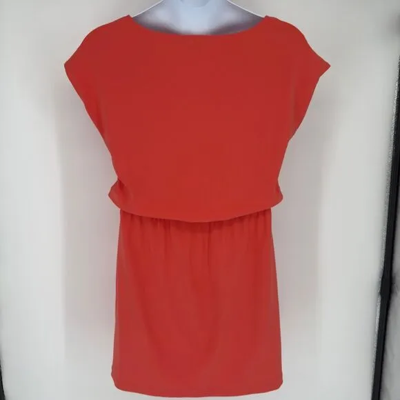 Boston Proper L Beyond Travel Drawstring-Waist Dress Cap Sleeve Travel Resort