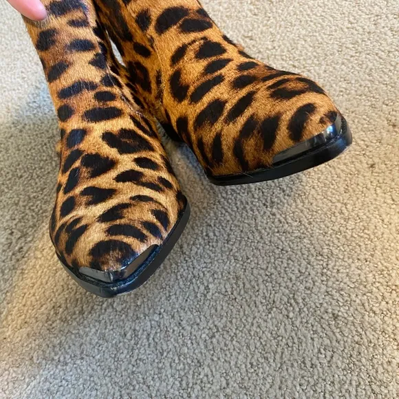 Botkier Greer leopard print calf hair ankle boots