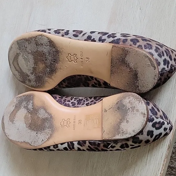 BOTTEGA by Bottega Veneta Leopard Print Glitter Ballet Flats