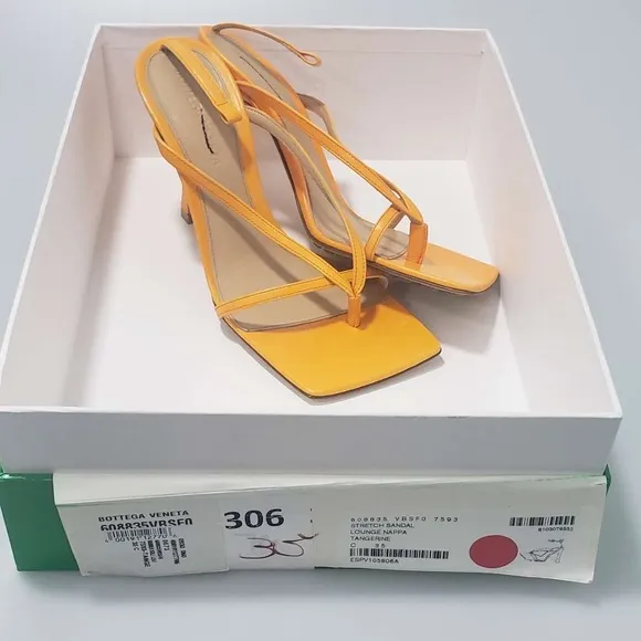 Bottega Veneta Stretch Leather Sandals Orange Women’s EU 35/US 5