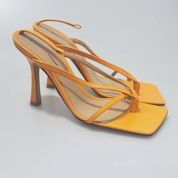 Bottega Veneta Stretch Leather Sandals Orange Women’s EU 35/US 5