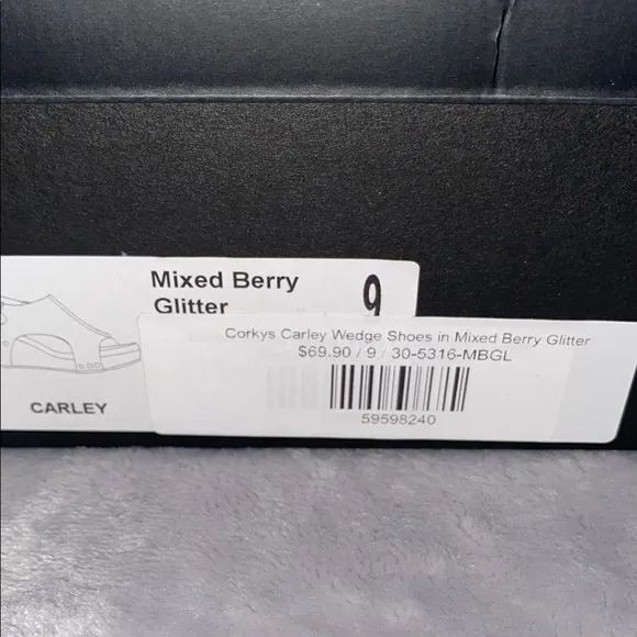 Boutique by Corkys Sparkly Pink Glitter Wedge Sandals Ankle Strap Size 9 NIB