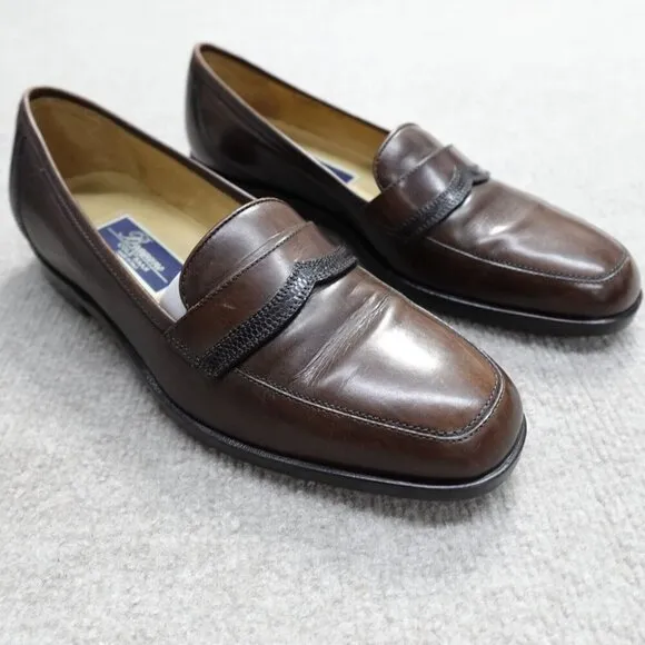 Bragano Cole Haan Womens Loafers 8.5D Wide Brown Leather Made in Italy