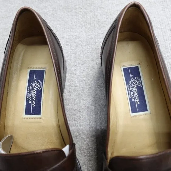 Bragano Cole Haan Womens Loafers 8.5D Wide Brown Leather Made in Italy