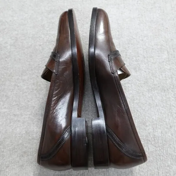Bragano Cole Haan Womens Loafers 8.5D Wide Brown Leather Made in Italy