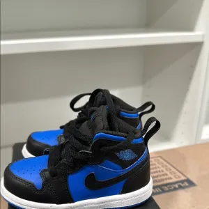 Brand New Jordan Air 1 mid Kids Black and Blue Sneakers