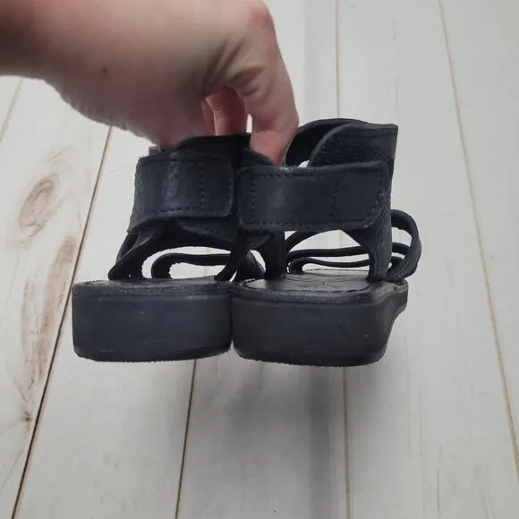 Bread &amp; Butter Italy soft black leather fisherman gladiator chunky sandals