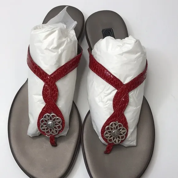 BRIGHTON Cherry Red Poetry Thong Sandals Size 9