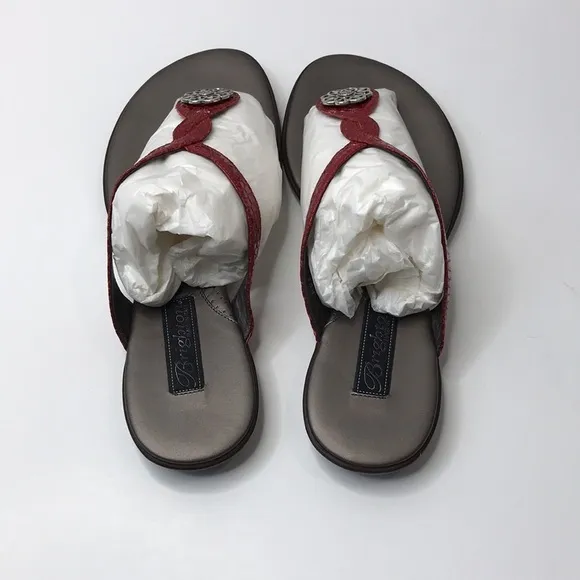 BRIGHTON Cherry Red Poetry Thong Sandals Size 9