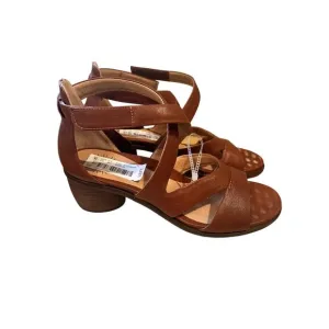Brioso Womens Brown Leather Size 9.5 Strappy Sandals adjustable Ankle Strap