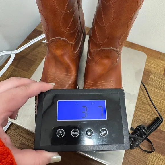 Bronco Womens Western Boots 8.5 Leather Made in USA Mid Calf Cowboy Brown